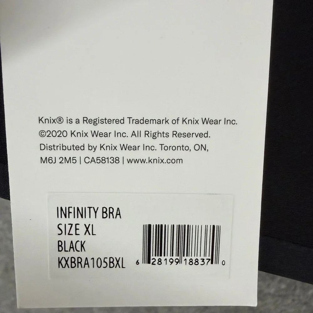 Knix Infinity Bra Womens XL Black Wireless Comfort Support Everyday Minimalist
